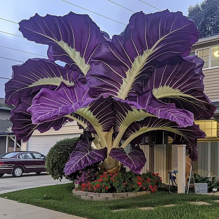 Look at this amazing plant  🌺 Giant Elephant Ear (Colocasia gigantea) 🌺