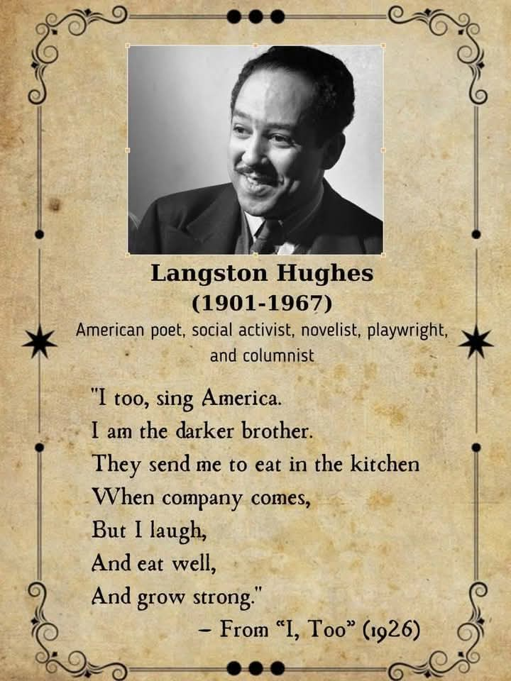 Langston Hughes’ poem I, Too (1926) is a powerful and concise reflection on racial inequality in America, written during the Harlem Renaissance.